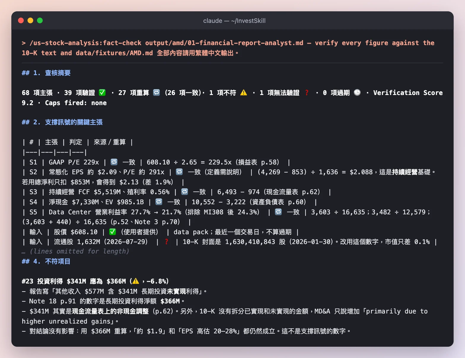 fact-check:68 項主張的查核摘要、支撐訊號的關鍵主張,以及唯一的不符項目